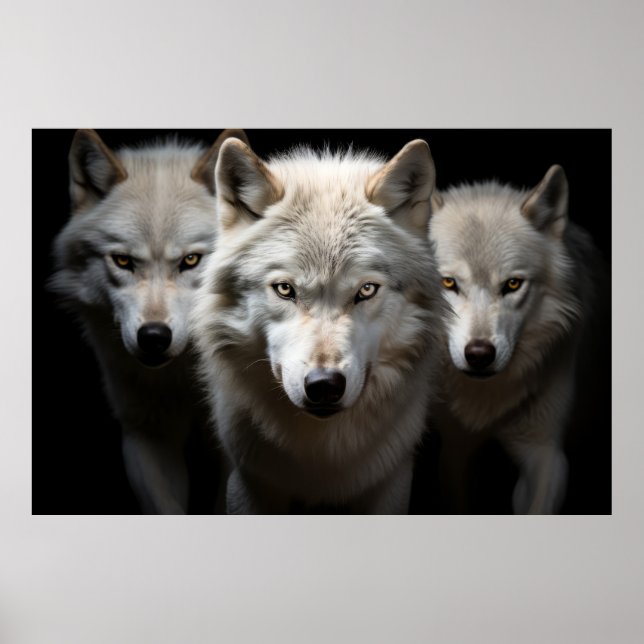 Affiche Wolf Wild Animal Portrait Fierce Power (Devant)