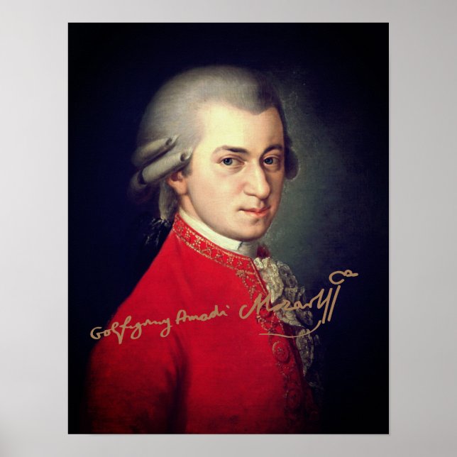 Affiche Wolfgang Amadeus Mozart 1819 with signature (Devant)