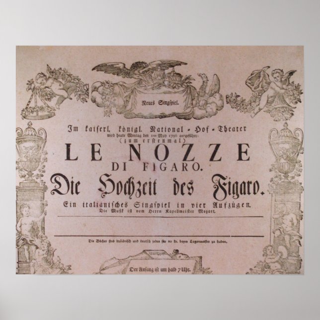 Affiche Wolfgang Amadeus Mozart Oper Le nozze di Figaro (Devant)