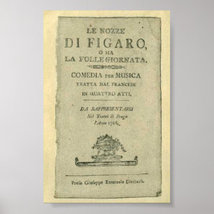 Affiche Wolfgang Amadeus Mozart Opéra Le nozze di Figaro