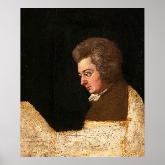 Affiche Wolfgang Amadeus Mozart, Portrait inachevé, 1789 (Devant)