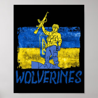 Affiche Wolverines Soutenez l'UkraineUkraine Wolverines Am