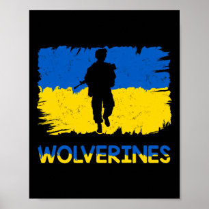 Affiche Wolverines soutiennent l'Ukraine Soutenez l'Ukrain