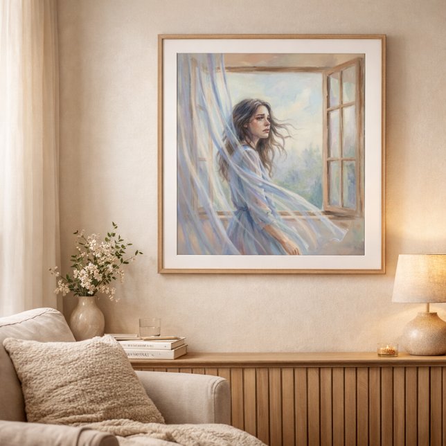 Affiche Woman By Window Soft Impressionist Style Painting (Créateur téléchargé)
