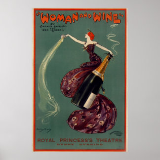 Affiche WOMAN et WINE Theatre Vintage