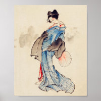 Woman Full-Length Portrait by Katsushika Hokusai