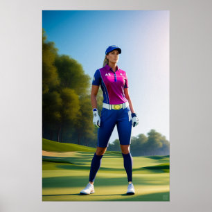 Affiche Woman Golfer - Canvas Art Print