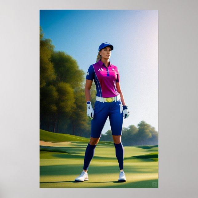 Affiche Woman Golfer - Canvas Art Print (Devant)