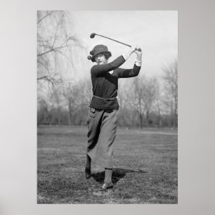 Affiche Woman Golfing : années 1920