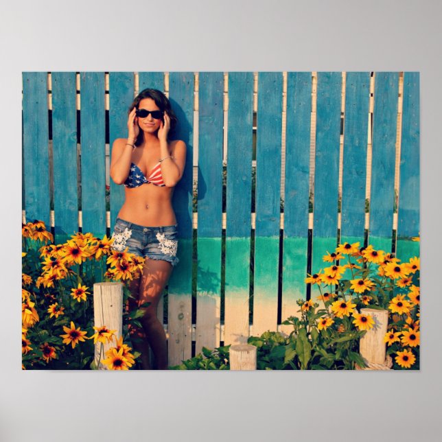 Affiche Woman In An American Flag Bikini (Devant)