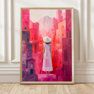 Affiche Woman Oil Painting Print, Home Decor Impasto Conte