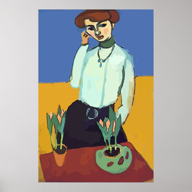 Affiche Woman on Cell Phone  Matisse Style (Devant)