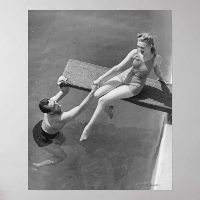 Affiche Woman on diving board (Devant)