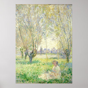 Affiche Woman Seated under Willows - Claude Monet Fine Art
