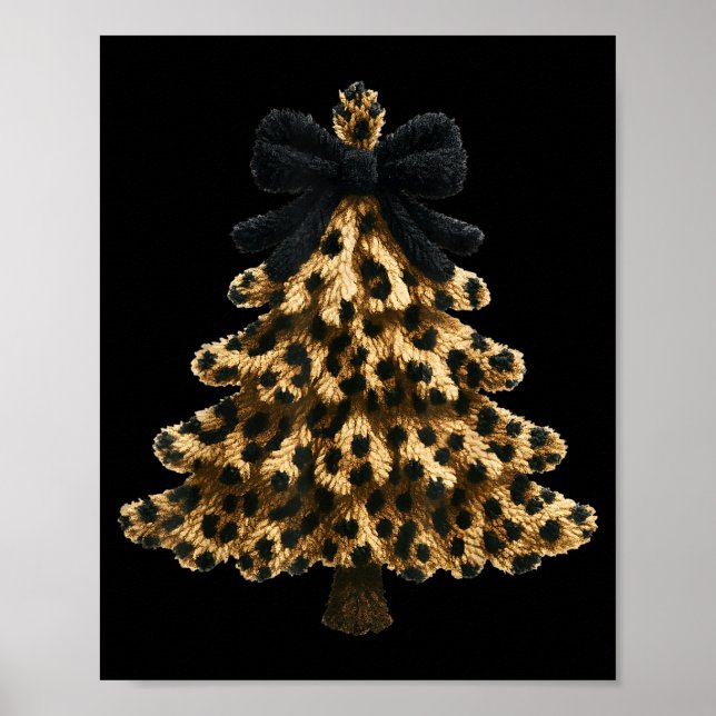 Affiche Women Coquette Bow Leopard Christmas Tree Xmas Hol (Devant)