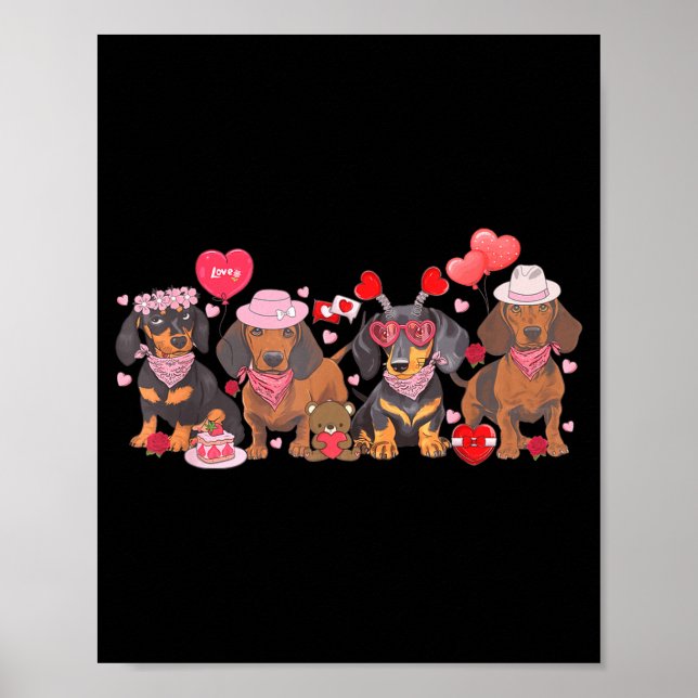 Affiche Women Dachshund Valentine’s Day Sausage Dog Bandan (Devant)