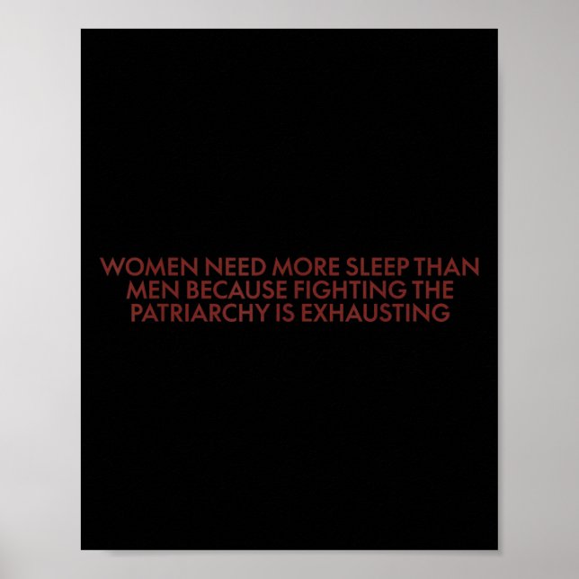 Affiche Women Need More Sleep Than Men Because Fighting Pa (Devant)