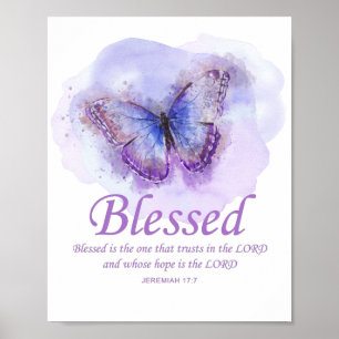Affiche Women’s Christian Butterfly Bible Verse: Blessed