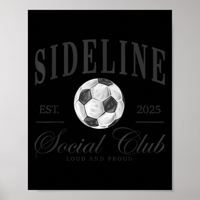 Affiche Women Sideline Social Club Soccer Mom Game Day Mot (Devant)