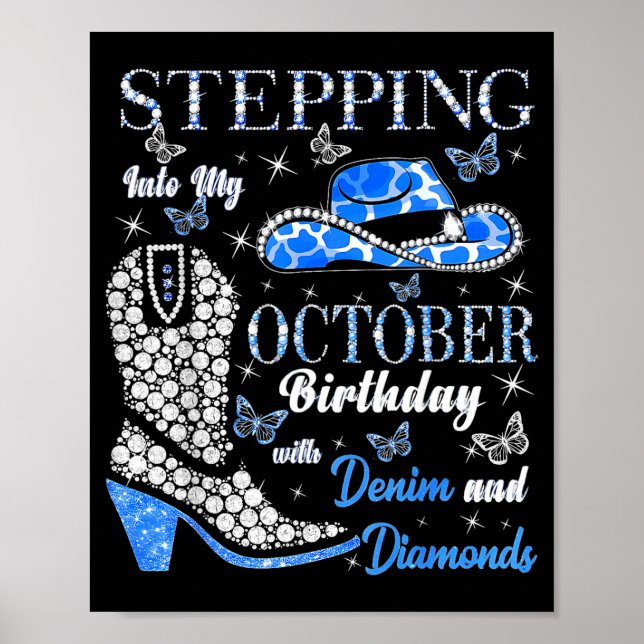 Affiche Women Stepping Into My October Birthday With God G (Devant)