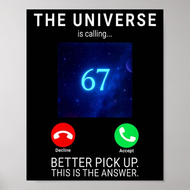 Affiche Womens 67 Meme The Universe Is Calling V-neck  (Devant)