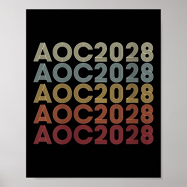 Affiche Womens Aoc 2028 A.o.c. 2028 Pour Président Aoc 28  (Devant)