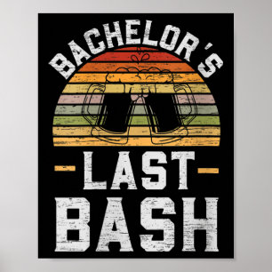 Affiche Womens Bachelor´s Dernier Bash Vintage Groomsquad 