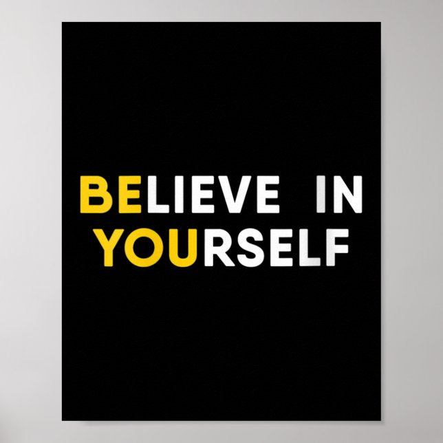 Affiche Womens Believe In Yourself Motivation Quote V-neck (Devant)