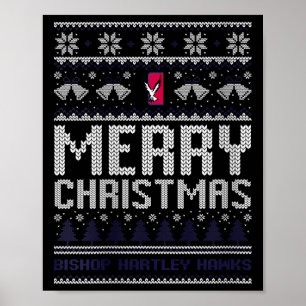 Affiche Womens Bishop Hartley Hawks Logo Joyeux Noël U