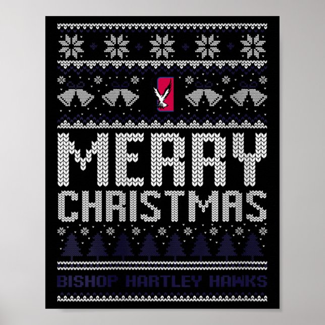 Affiche Womens Bishop Hartley Hawks Logo Joyeux Noël U (Devant)