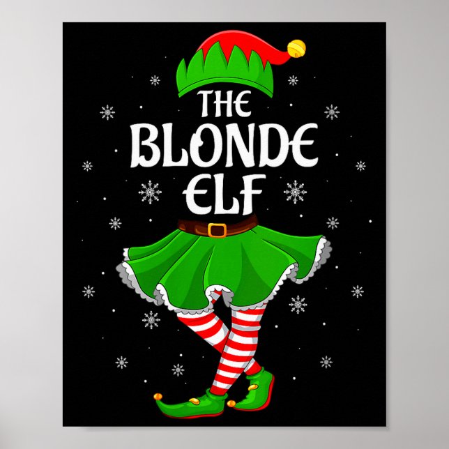 Affiche Womens Blonde Elf Christmas Family Girls Women Elf (Devant)