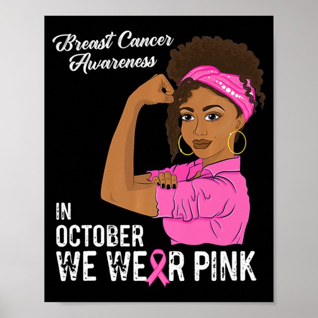 Affiche Womens Breast Cancer Awareness In October We Wear  (Devant)
