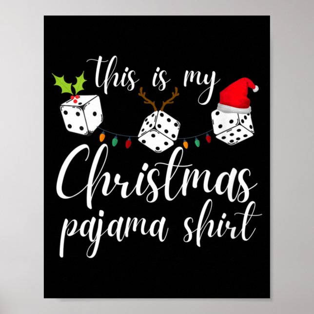 Affiche Womens Bunco Christmas Pajama Dice Game Night  (Devant)