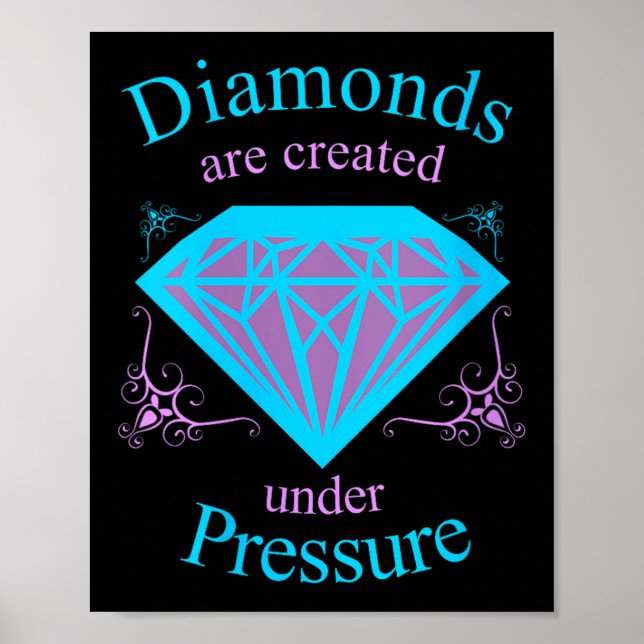 Affiche Womens Diamonds Are D Under Pressure - Motivationa (Devant)