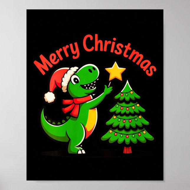 Affiche Womens Dinosaur Christmas Merry Christmas T-rex De (Devant)