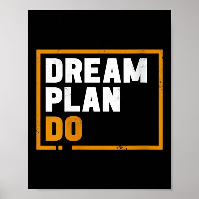 Affiche Womens Dream Plan Do - Insrational Quote Motivatio (Devant)