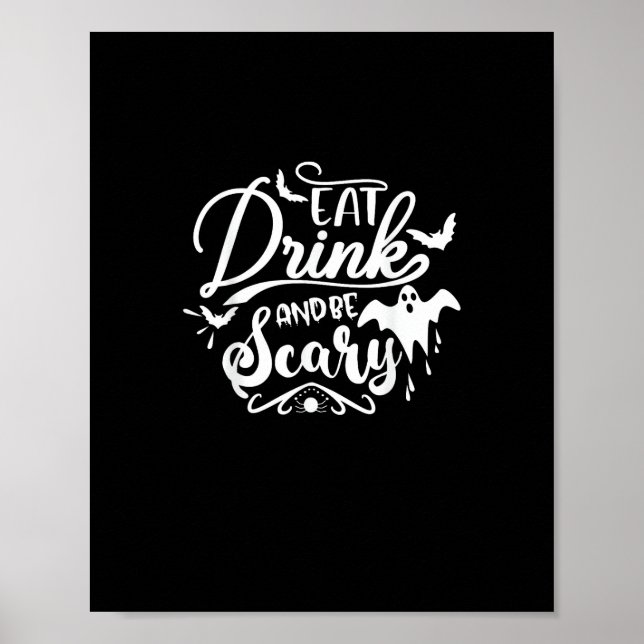 Affiche Womens Eat Drink And Be Scary Halloween Modern (Devant)