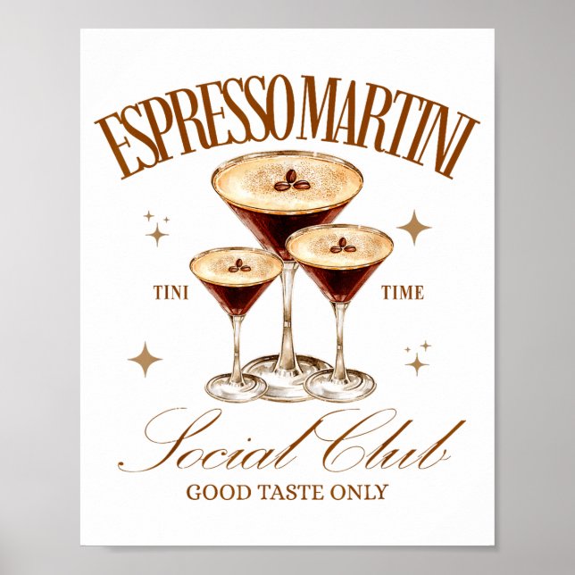 Affiche Womens Espresso Martini Social Club Drinking Tail  (Devant)