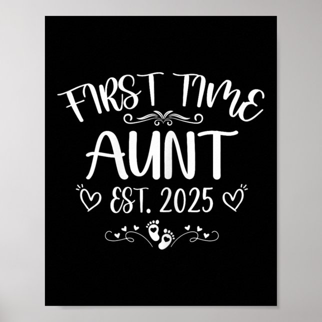 Affiche Womens First Time Aunt Est 2025 Soon To Be Mom Mot (Devant)