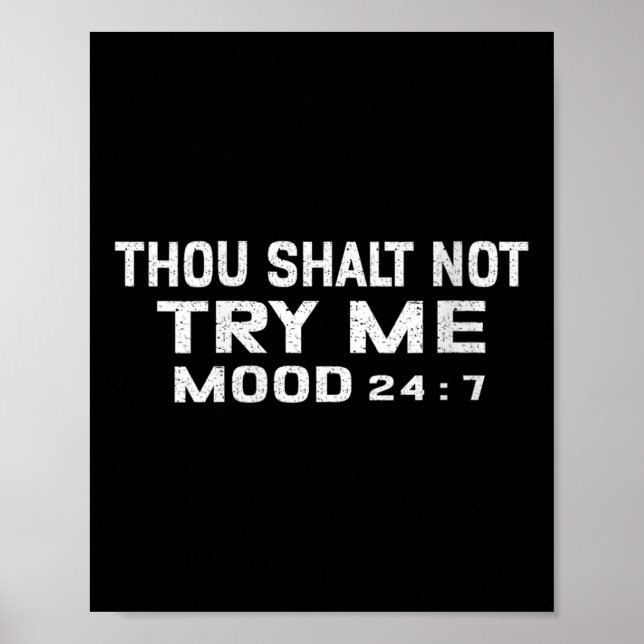 Affiche Womens Funny Quote Graphic Thou Shalt Not Try Me,  (Devant)