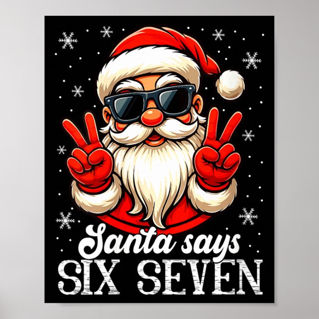 Affiche Womens Funny Santa Says Six Seven Christmas 67 Mem (Devant)