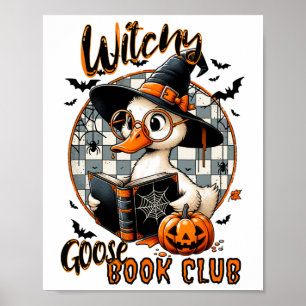 Affiche Womens Funny Witchy Goose Book Club Halloween Shir