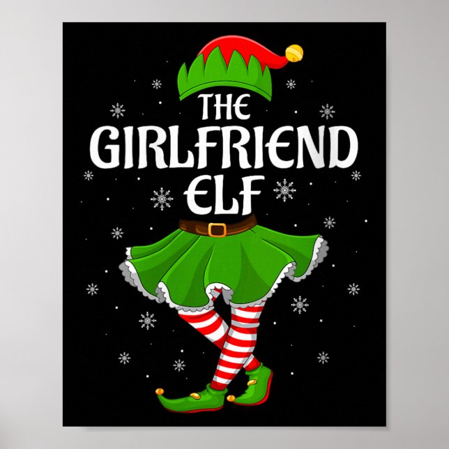 Affiche Womens Girlfriend Elf Christmas Family Girls Women (Devant)