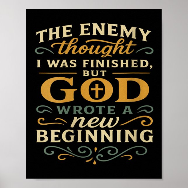 Affiche Womens God Wrote A New Beginning Faith Based Insra (Devant)