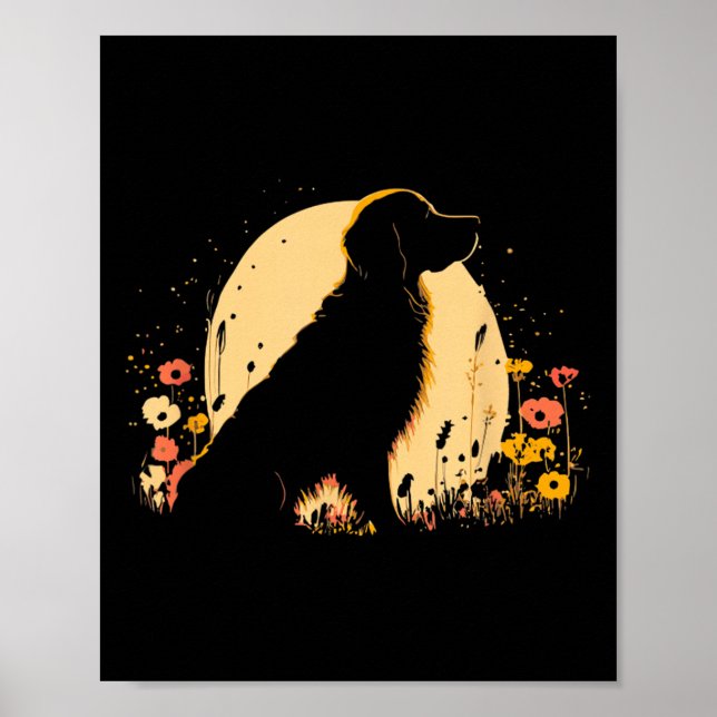 Affiche Women's Golden Retriever Lover Dog Owner Wildflowe (Devant)