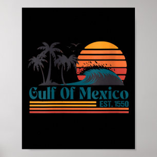 Affiche Womens Golfe Du Mexique Est 1550 Plage Vintage Rét
