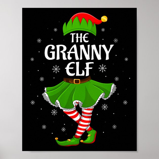 Affiche Womens Granny Elf Christmas Family Girls Women Elf (Devant)