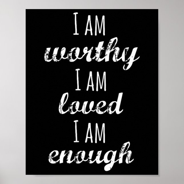 Affiche Women's I Am Worthy Motivational Christian  (Devant)