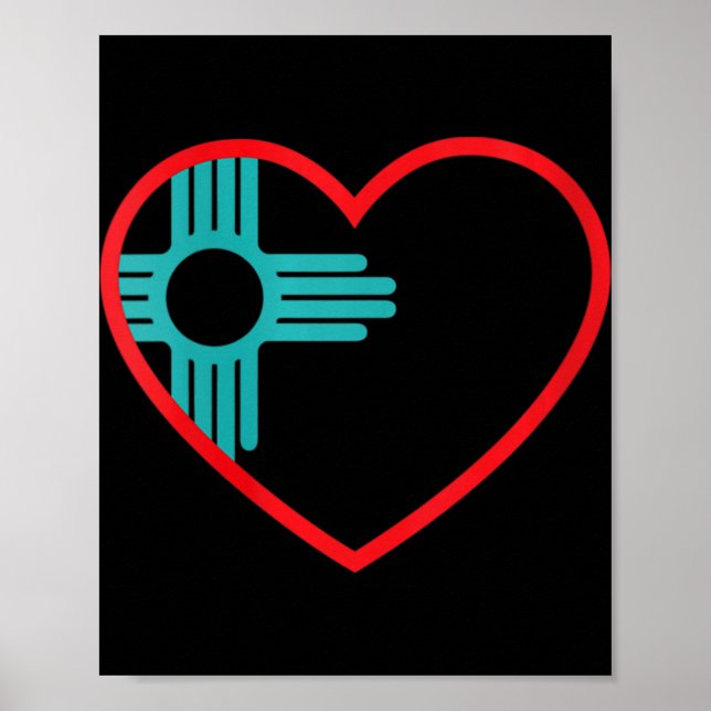 Affiche Womens I Love New Mexico Heart Zia Symbol New Mexi (Devant)