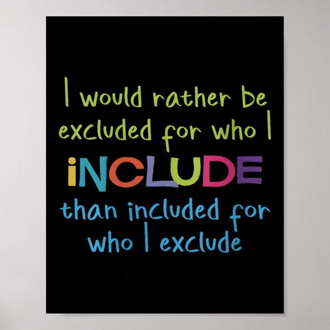 Affiche Womens I Would Rather Be Excluded For Who I Includ (Devant)